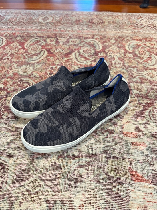 Rothy's Shoes - Rothy's Black and Gray Camo Knit Slip-On Loafers